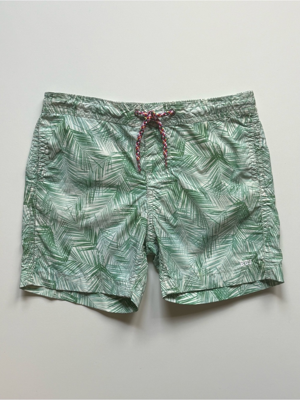 Bonpoint Boys Tropical Palm Print Swim Shorts - Size 6